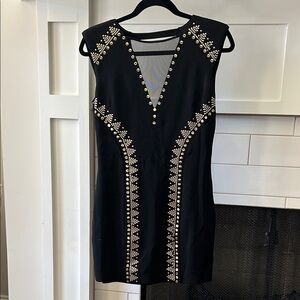 Chic Black Studded Mini Dress